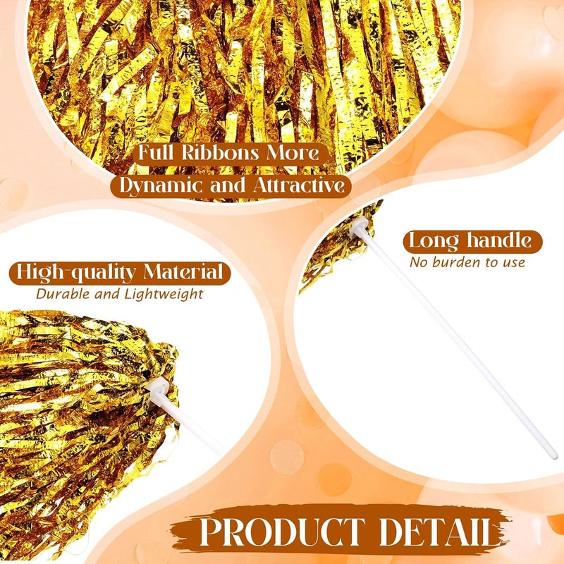 PullCrease 20 Pcs School Spirit Shakers Bulk, Cheerleader Pom Poms for Adults Sports Team Party Dance Football Basketball Volleyball Homecoming Fan Celebration Sporting Event - Image 3